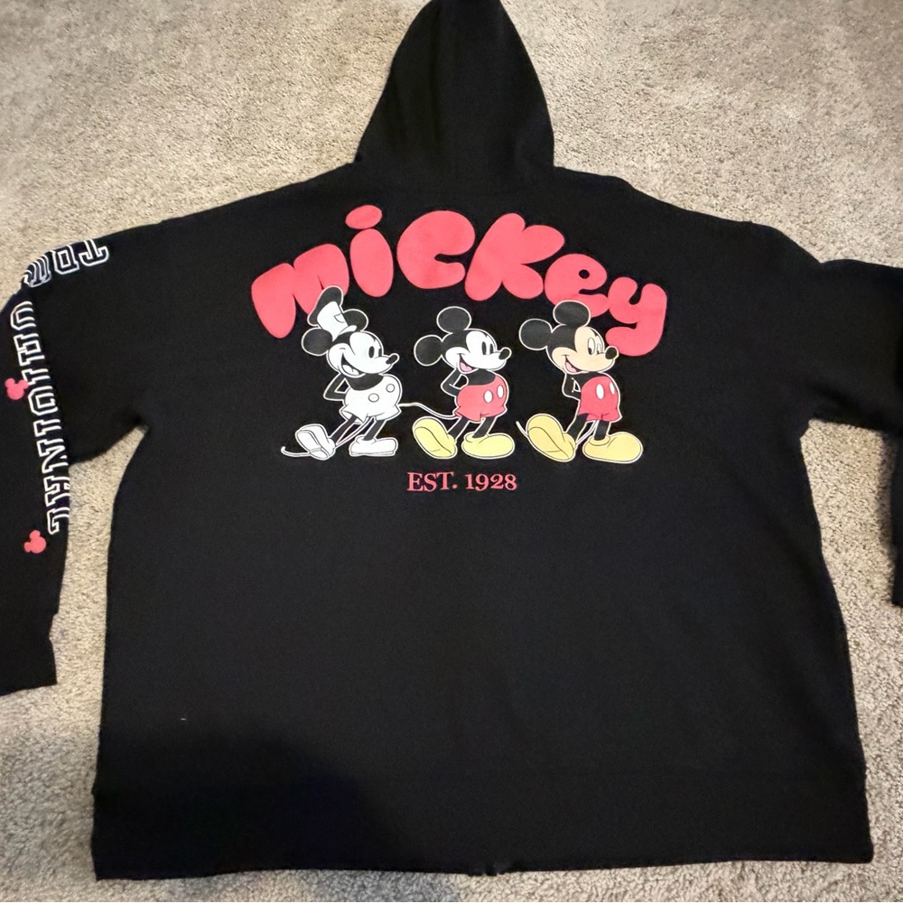 Mickey Mouse Women’s Fleece Zip-Up Hoodie XXL Disney